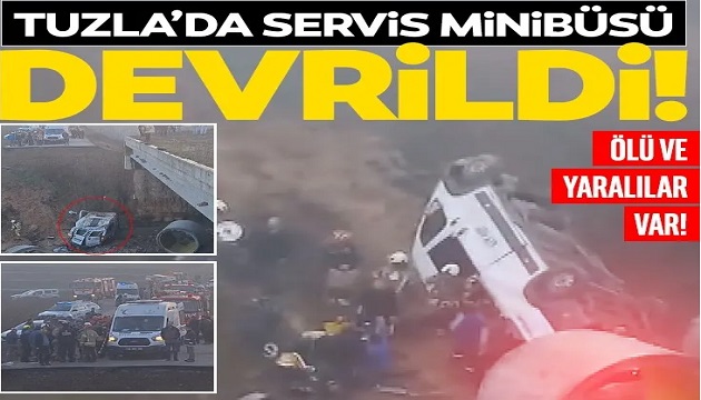 Tuzla'da servis şarampole devrildi! 1 ölü, 14 yaralı