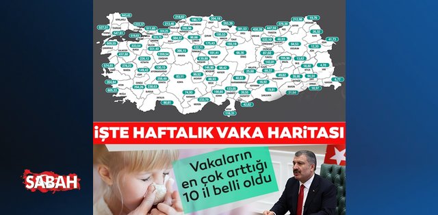 Son dakika: Sağlık Bakanı Fahrettin Koca haftalık il il koronavirüs vaka haritasını paylaştı! İstanbul, Ankara, İzmir...